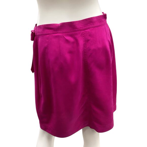 Emanuel Ungaro Skirt Women’s Size L 100% Silk Wrap Style Gorgeous Fuchsia Color - Picture 4 of 5